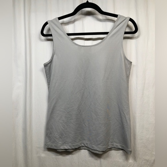 Chicos Silver Foil Lace Contemporary Basic Knit Tank Top Size 1 Small - Picture 4 of 16
